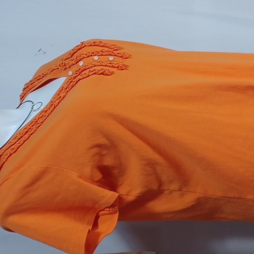 Lauren RALPH LAUREN womens top size 2X in a beautiful orange cotton - Picture 3 of 6